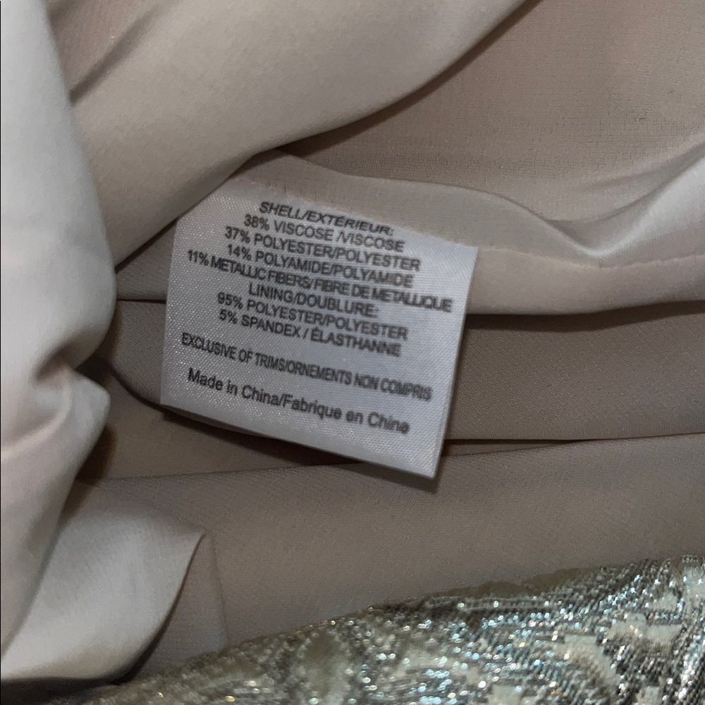 Tory Burch Brielle Metallic Brocade Mock Two Piece Dress in Sandshell - Picture 10 of 16
